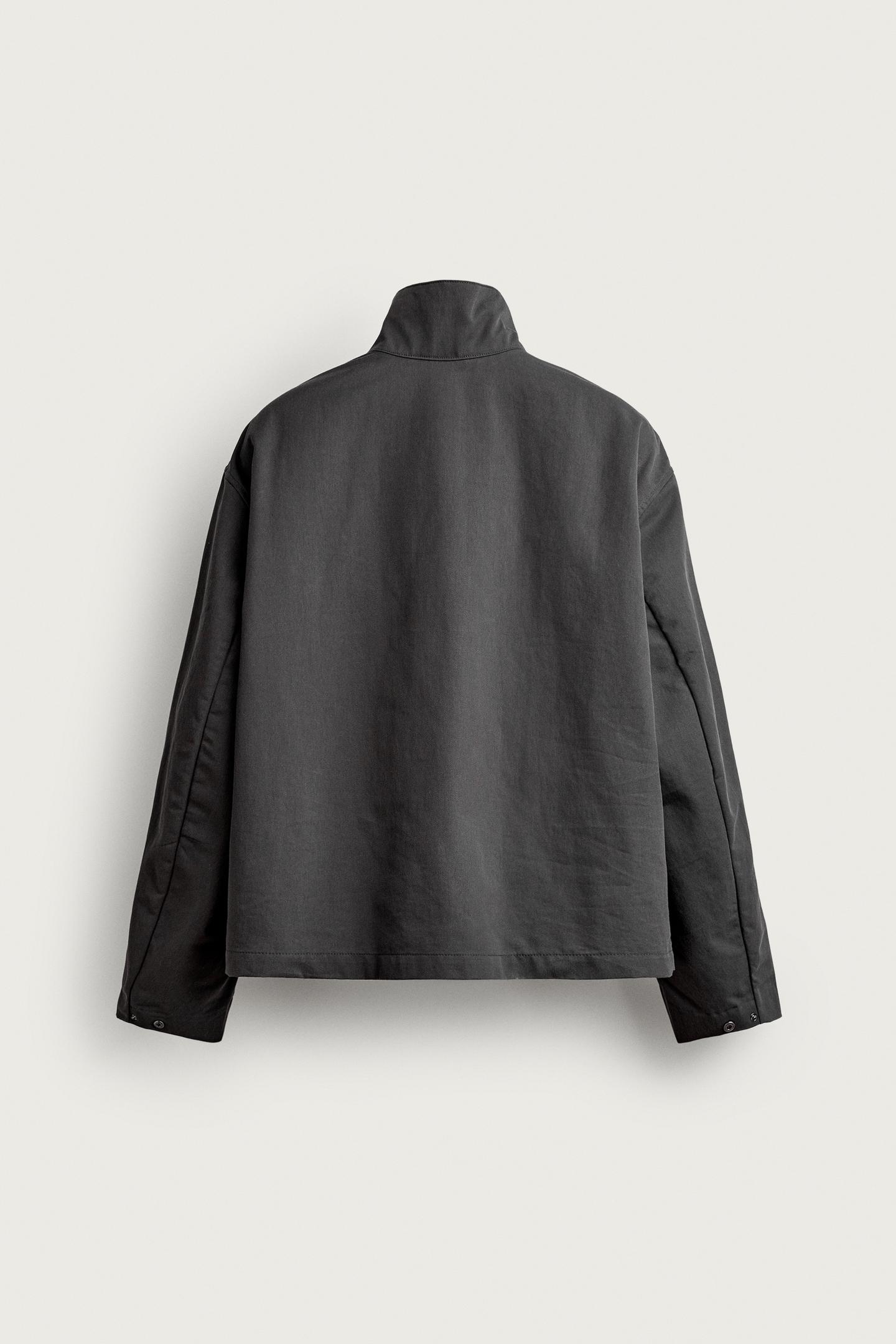 Мужская куртка Zara Water-Repellent Technical, цвет: Антрацитовый серый — фото 8