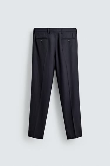 PANTALON DE COSTUME À CHEVRONS - Bleu marine de Zara - Image 6