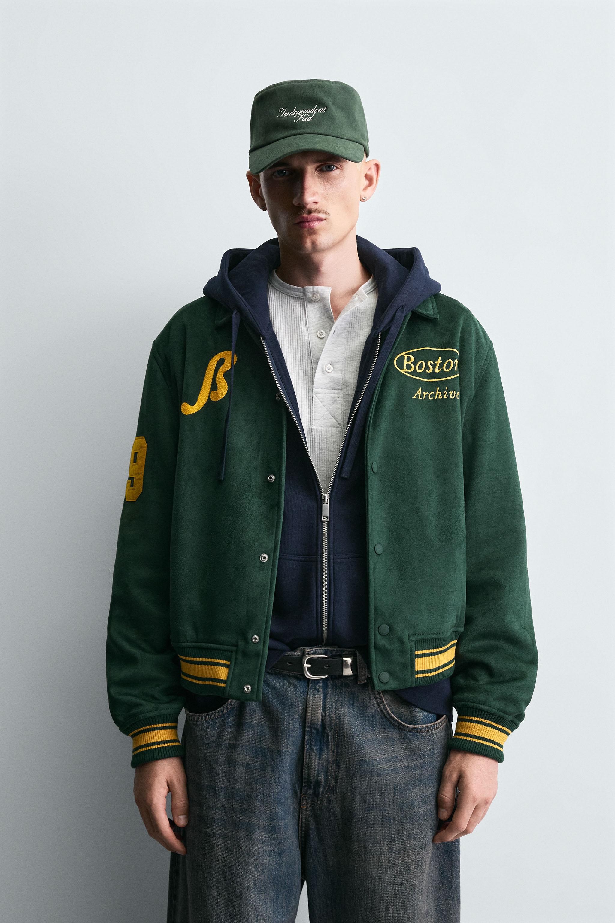 フェイクスエードボンバージャケット - グリーン | ZARA Japan / 日本