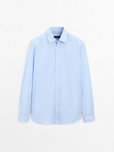 Camisa stretch slim fit - Raya verde de Zara