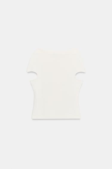 TOP EN MAILLE COL BATEAU - Blanc de Zara - Image 4
