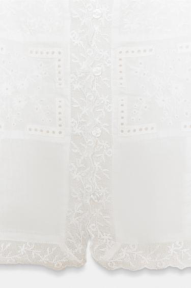 TOP À BRETELLES BRODÉ - Blanc cassé de Zara - Image 7