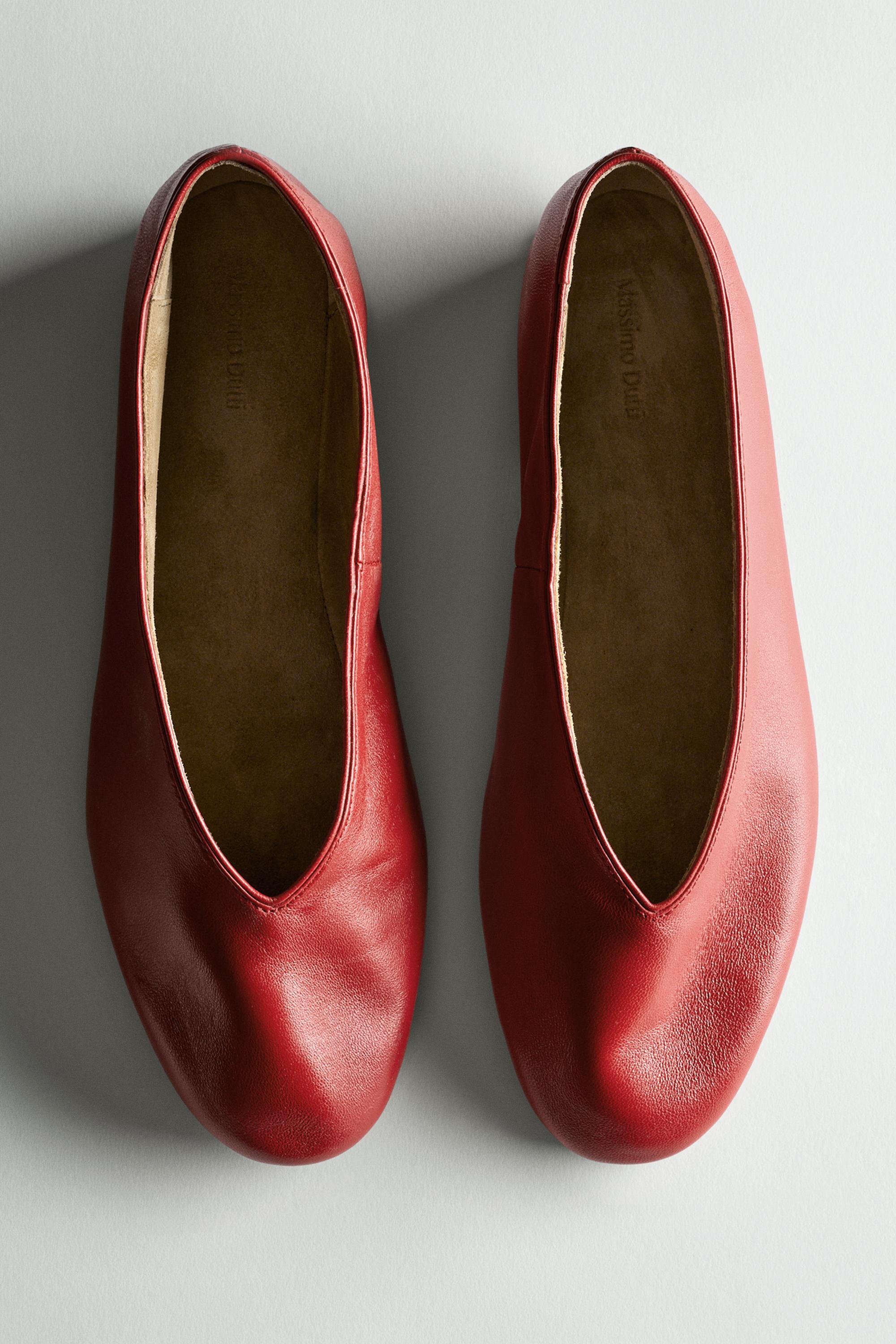 Soft leather ballerinas — Red