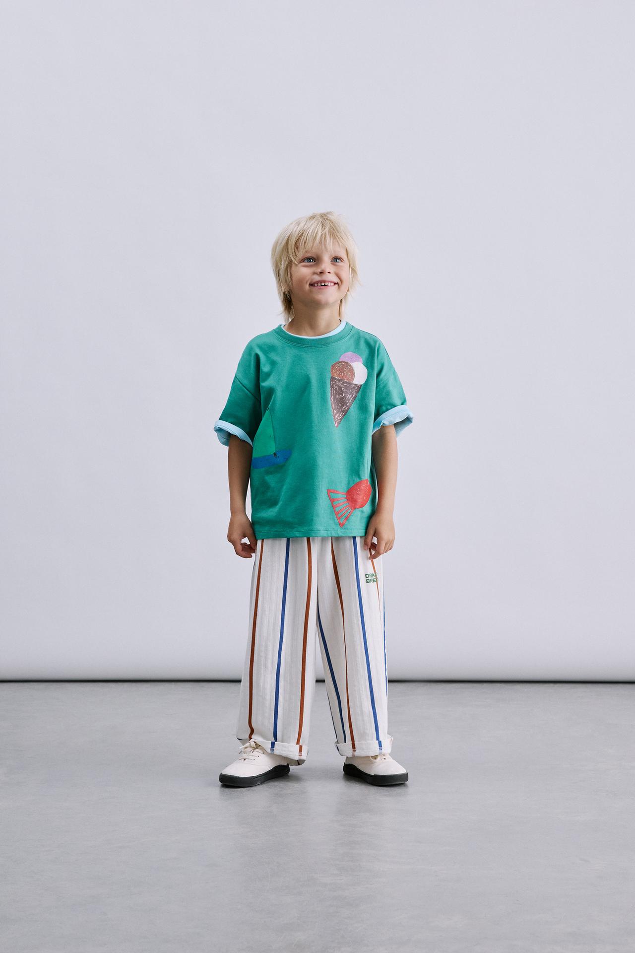 ISABELLE VANDEPLASSCHE © ICE CREAM AND SAILBOAT T-SHIRT — Green