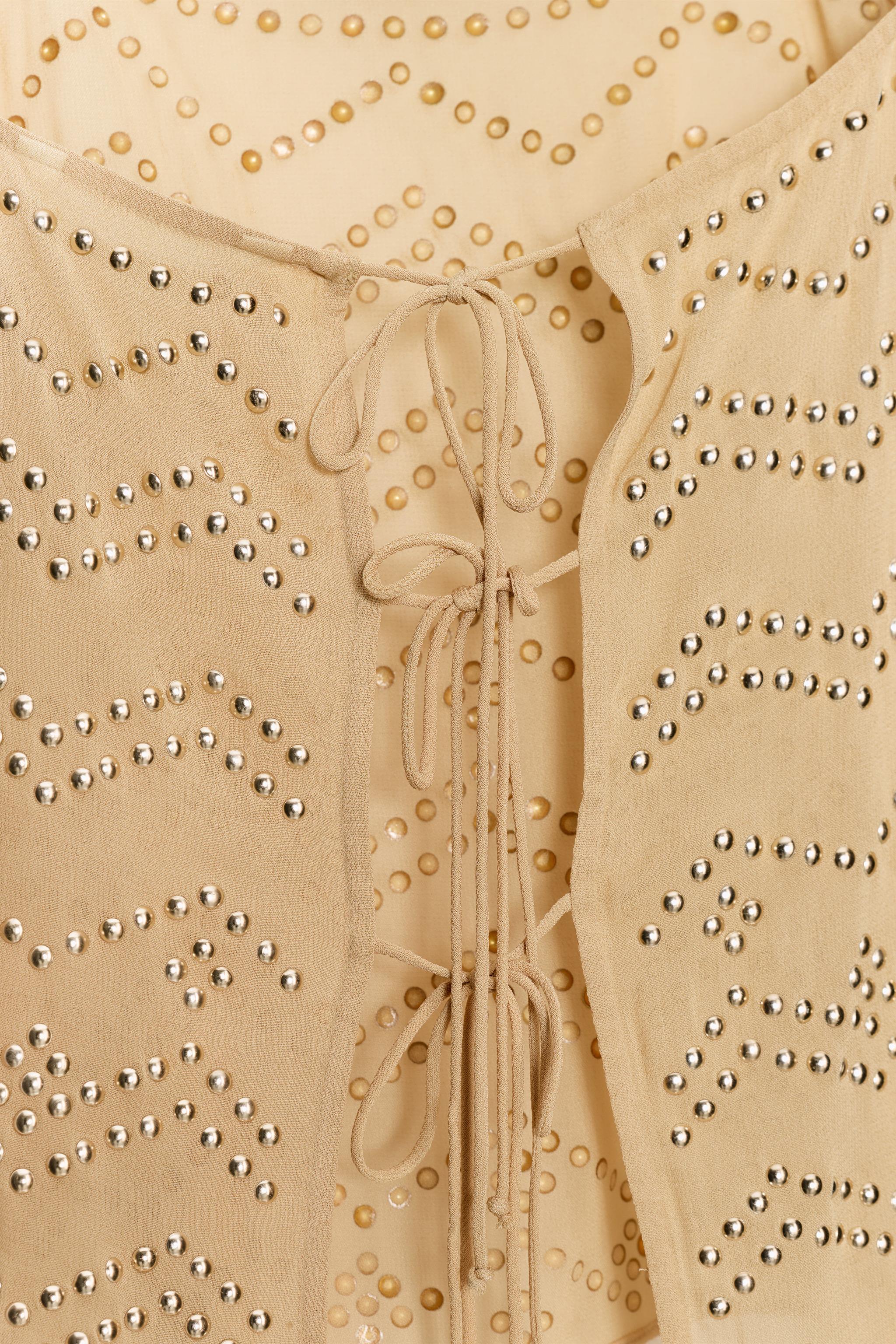 ZW COLLECTION STUDDED TOP - Sand | ZARA South Africa