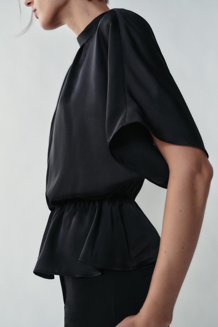 Blusa de satén drapeado 2