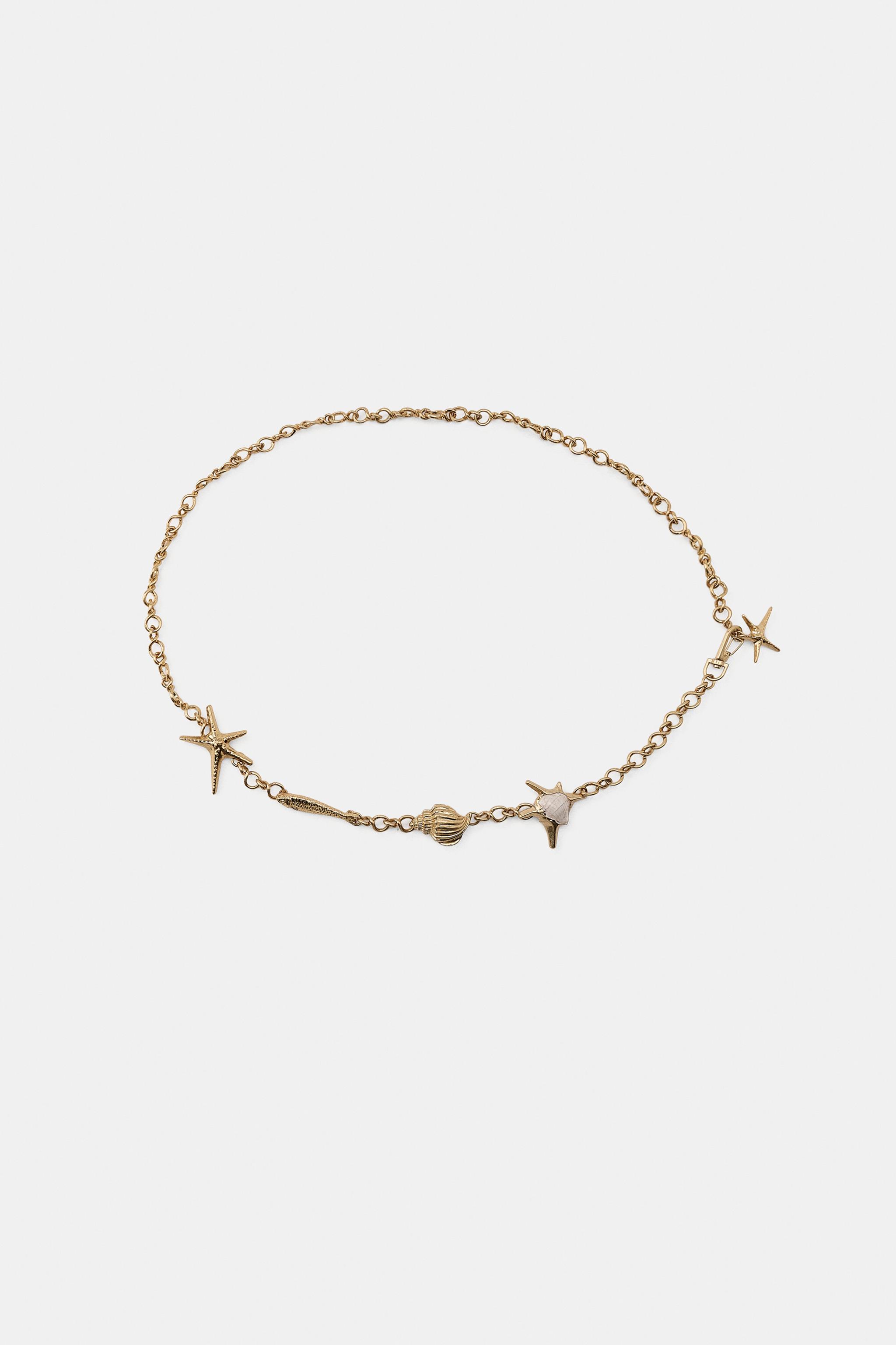 METAL BELT WITH NAUTICAL CHARMS - Golden | ZARA Australia