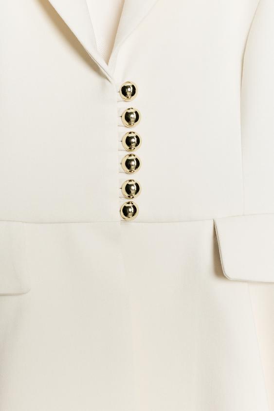 VESTE PÉPLUM À ÉPAULETTES - Écru de Zara - Image 5