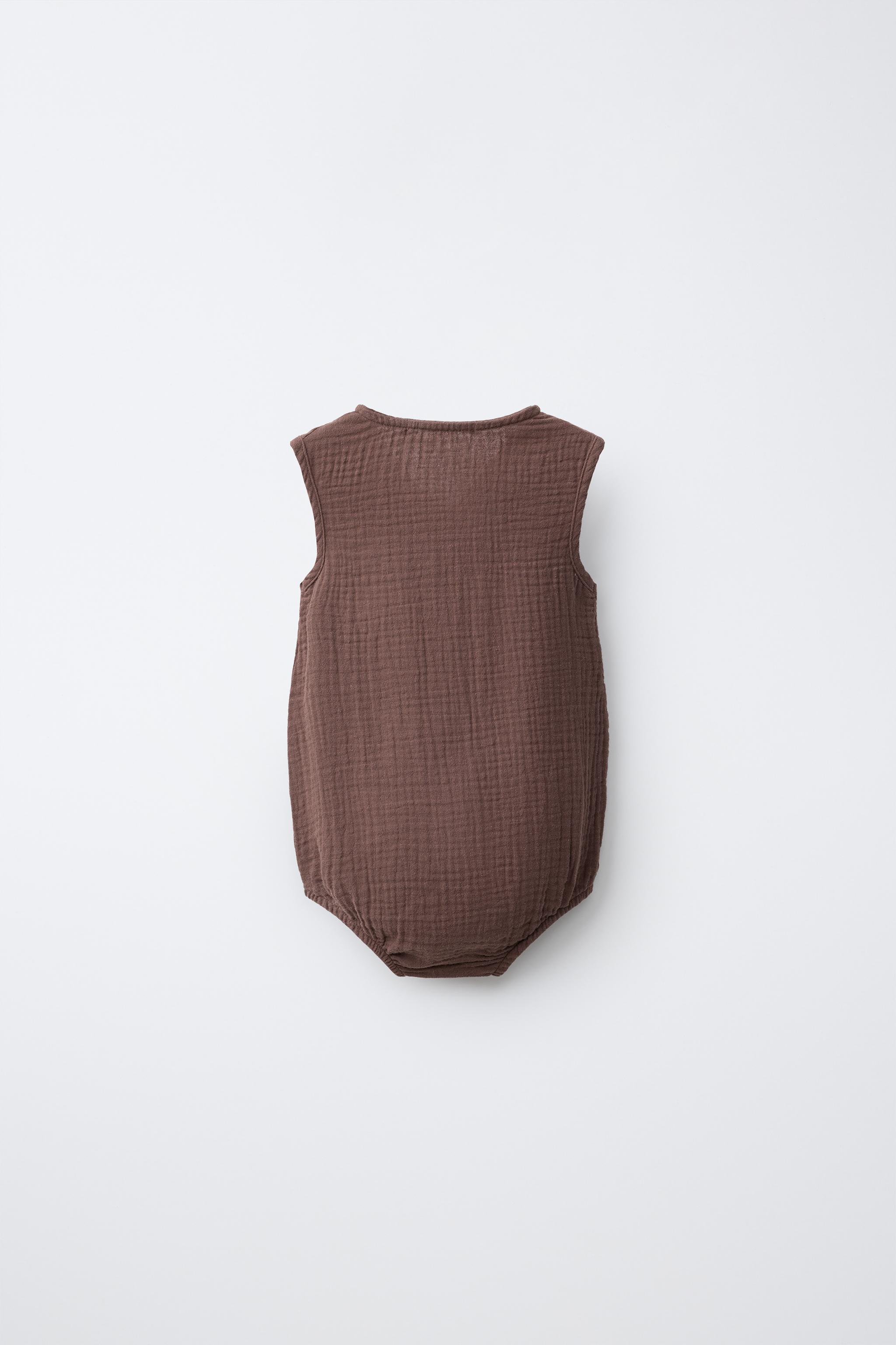 Детские комбинезоны Zara TEXTURED WRAP ROMPER — фото 3