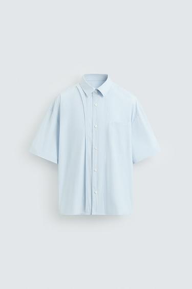 Zara 反面效果科技襯衫 - 天藍色 - 圖片 0