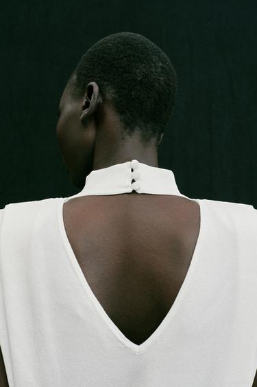 KNIT TOP WITH OPEN BACK - White by Zara - Image 2