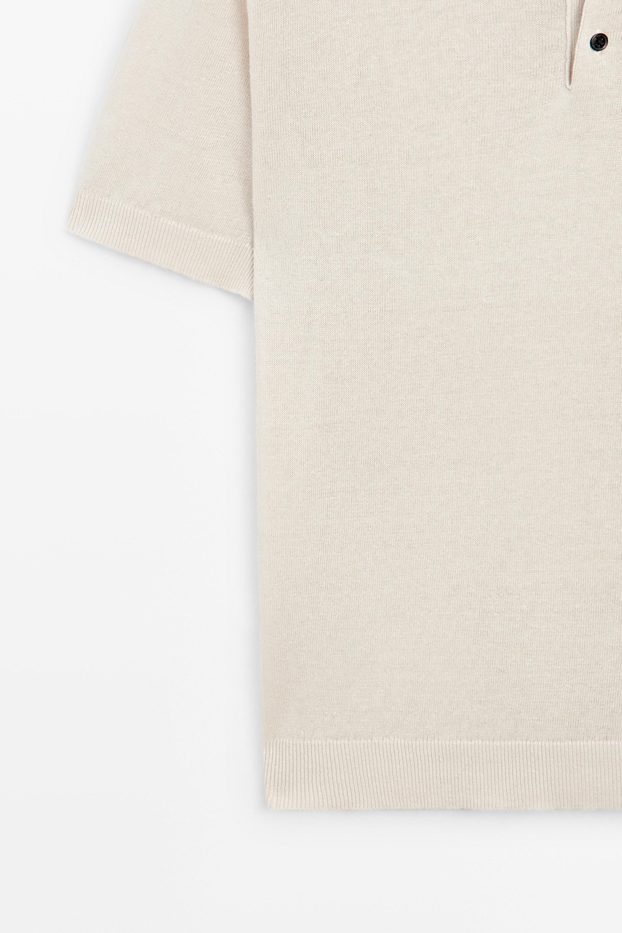Pull en maille 100 % lin à manches courtes