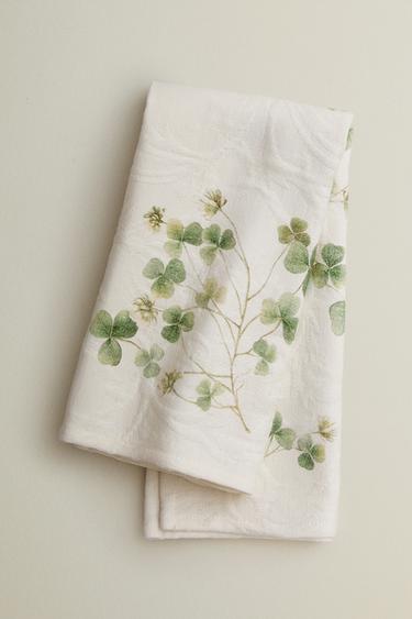 자카드 클로버 프린트 냅킨 세트(2개입) - Zara 초록