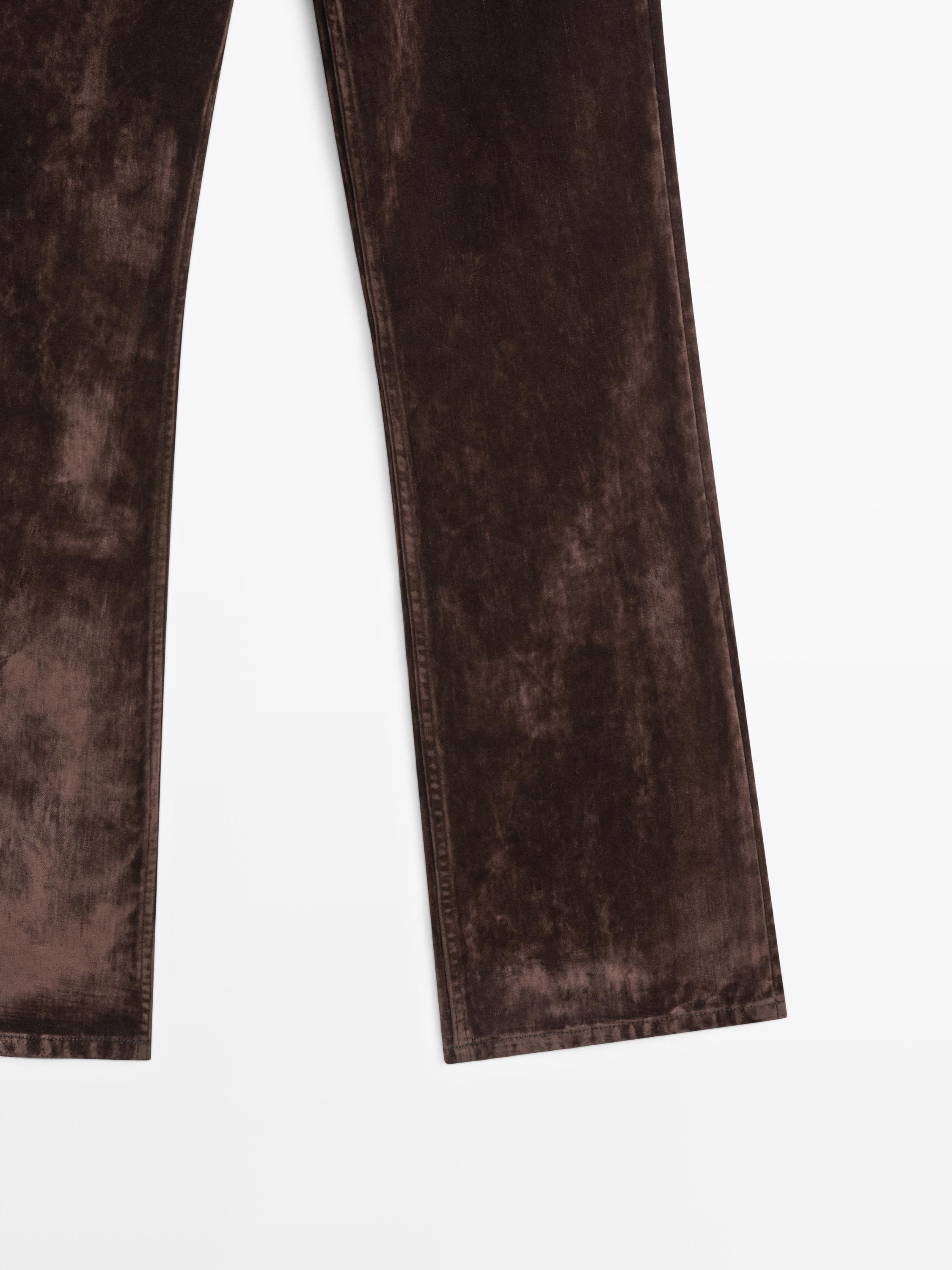 Jean bootcut taille haute effet velours