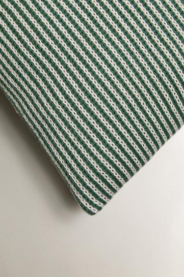 CHILDREN'S EMBROIDERED LETTER N CUSHION - Green by Zara - Image 1