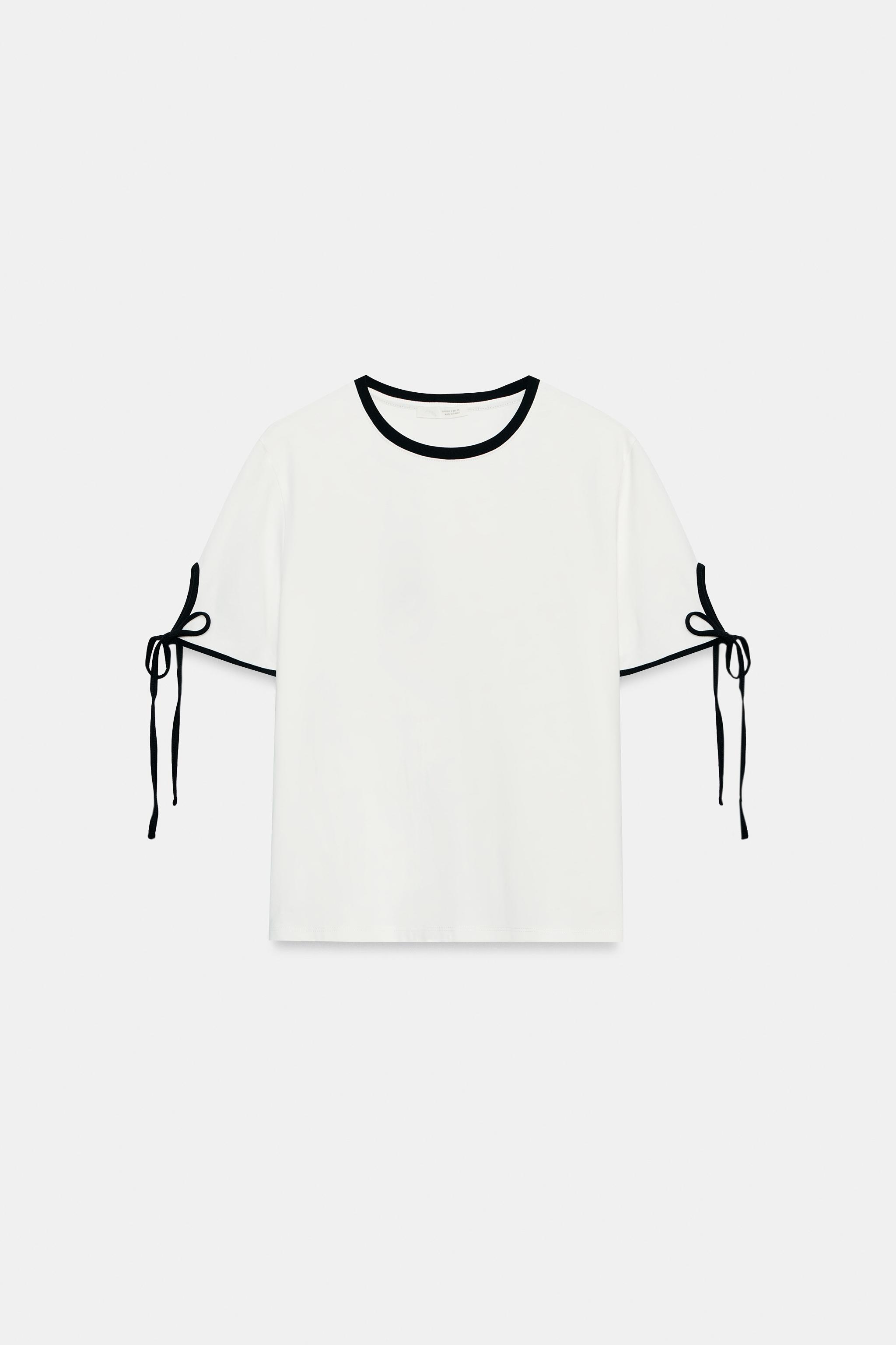 CONTRAST BOW T-SHIRT