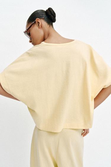 TOP RUSTIQUE CAPE - Jaune de Zara - Image 4