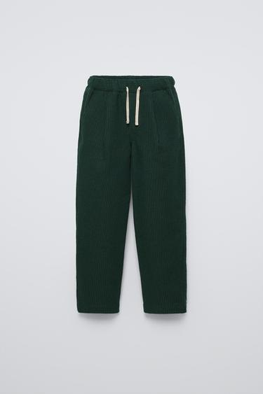 BAGGY CORDUROY TROUSERS - Bottle green by Zara - Image 0