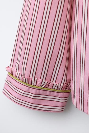 6-14 YEARS/STRIPED SHIRT AND TROUSER PYJAMAS WITH BOWS - Pink by Zara - Image 6