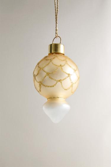 MINI BAUBLE CHRISTMAS TREE DECORATION - Yellow by Zara - Image 3