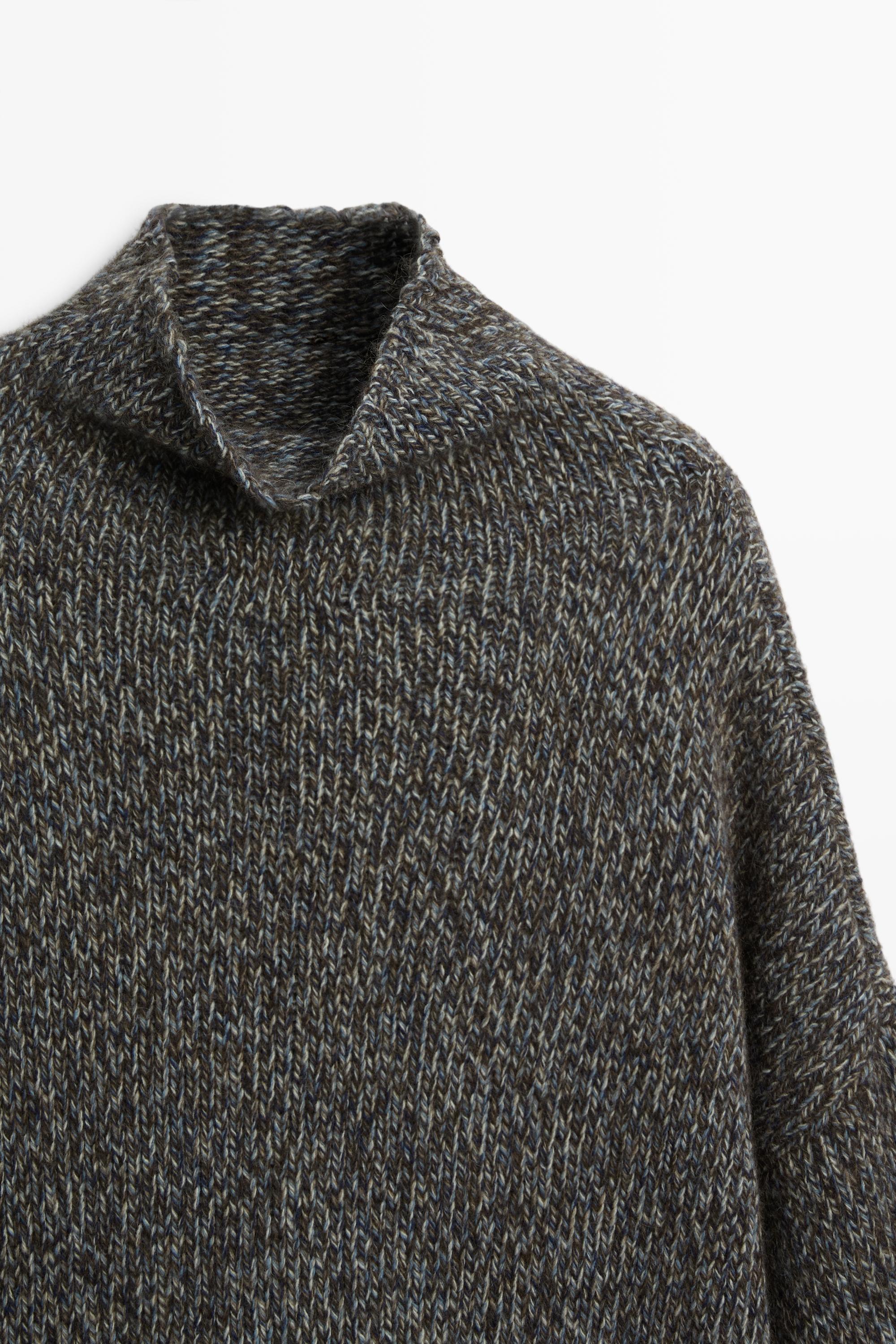 100% wool mouliné knit sweater