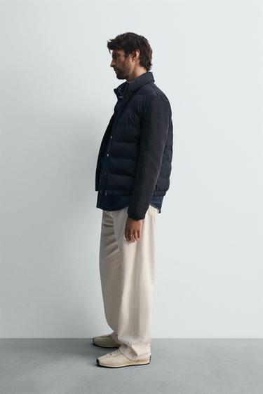 VESTE REMBOURRÉE EN MATIÈRES VARIÉES - Bleu marine de Zara - Image 3