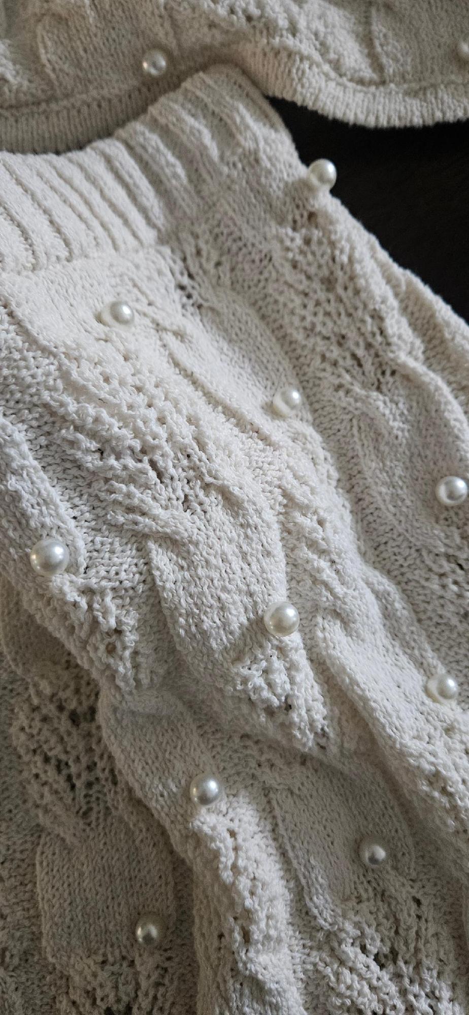 PEARL TRIM KNIT SKIRT - Image 3