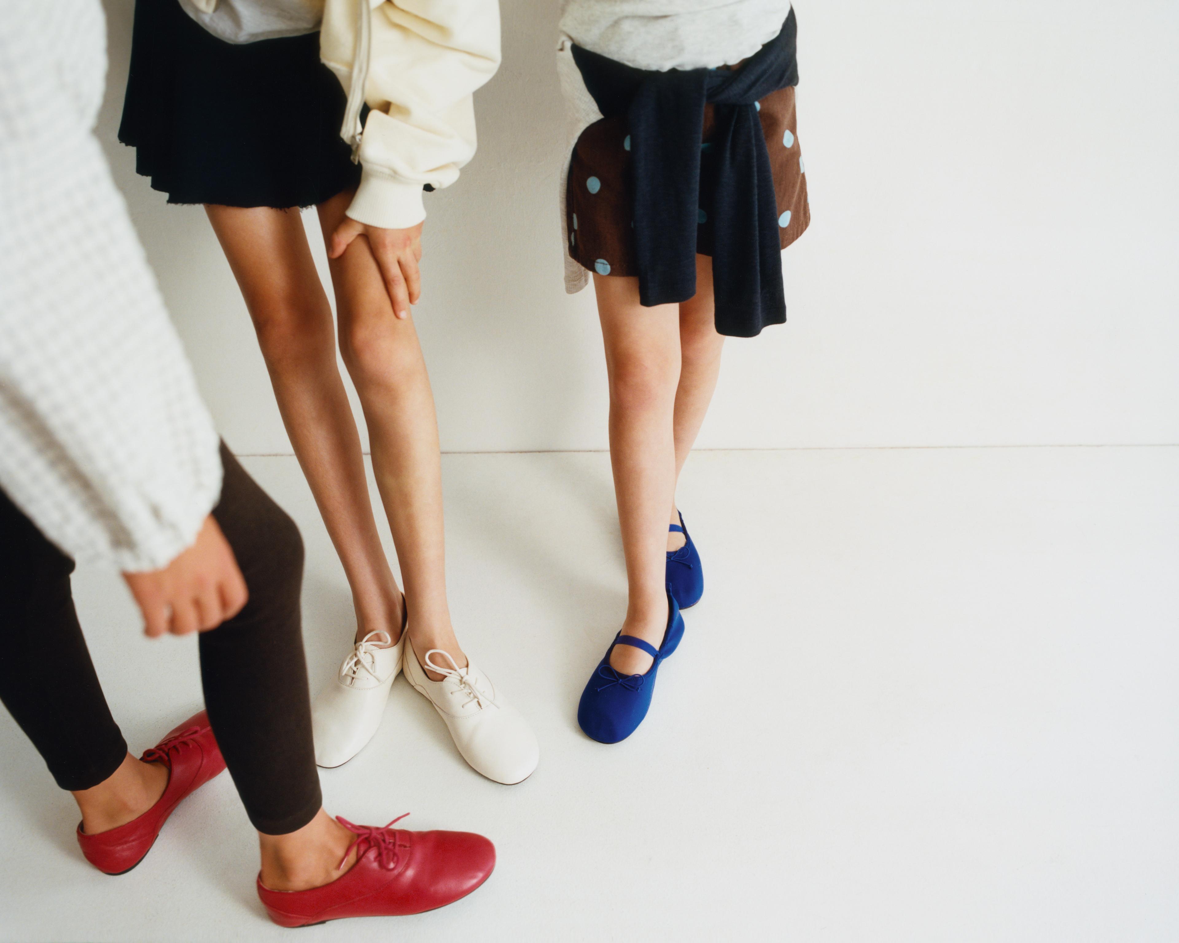 BOW BALLET FLATS — Blue