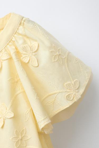 TULLE BUTTERFLY BLOUSE - Light yellow by Zara - Image 3