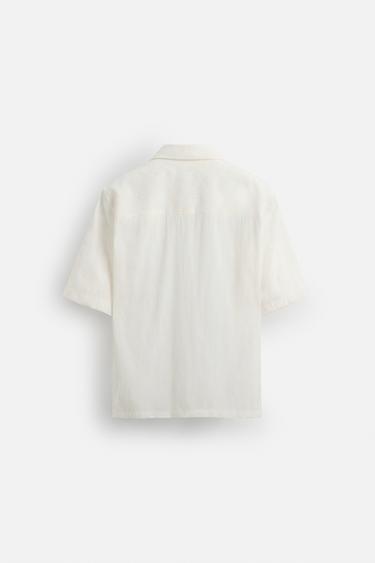 CHEMISE JACQUARD TEXTURÉE - Écru de Zara - Image 6