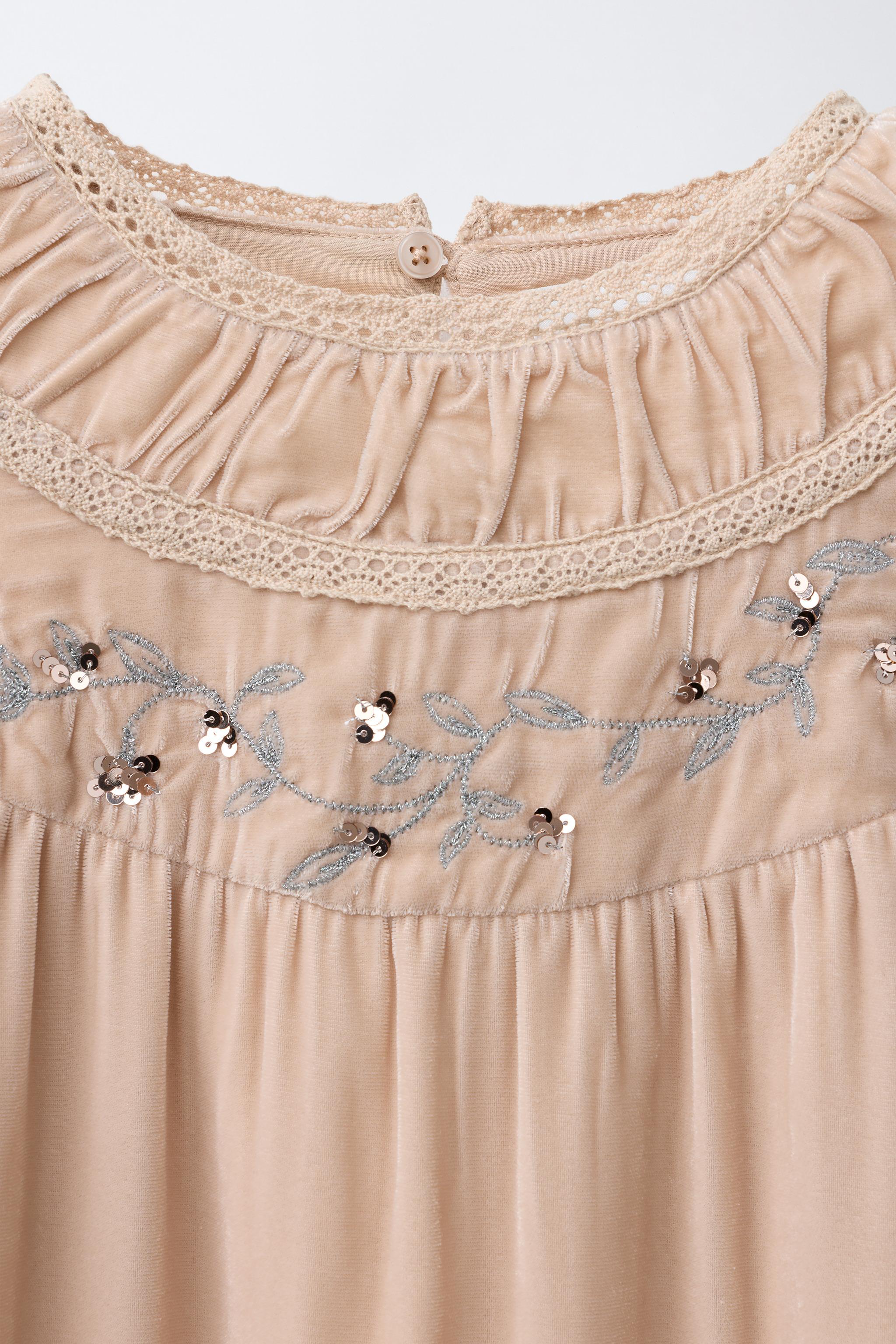 VELVET LACE AND SEQUIN DRESS