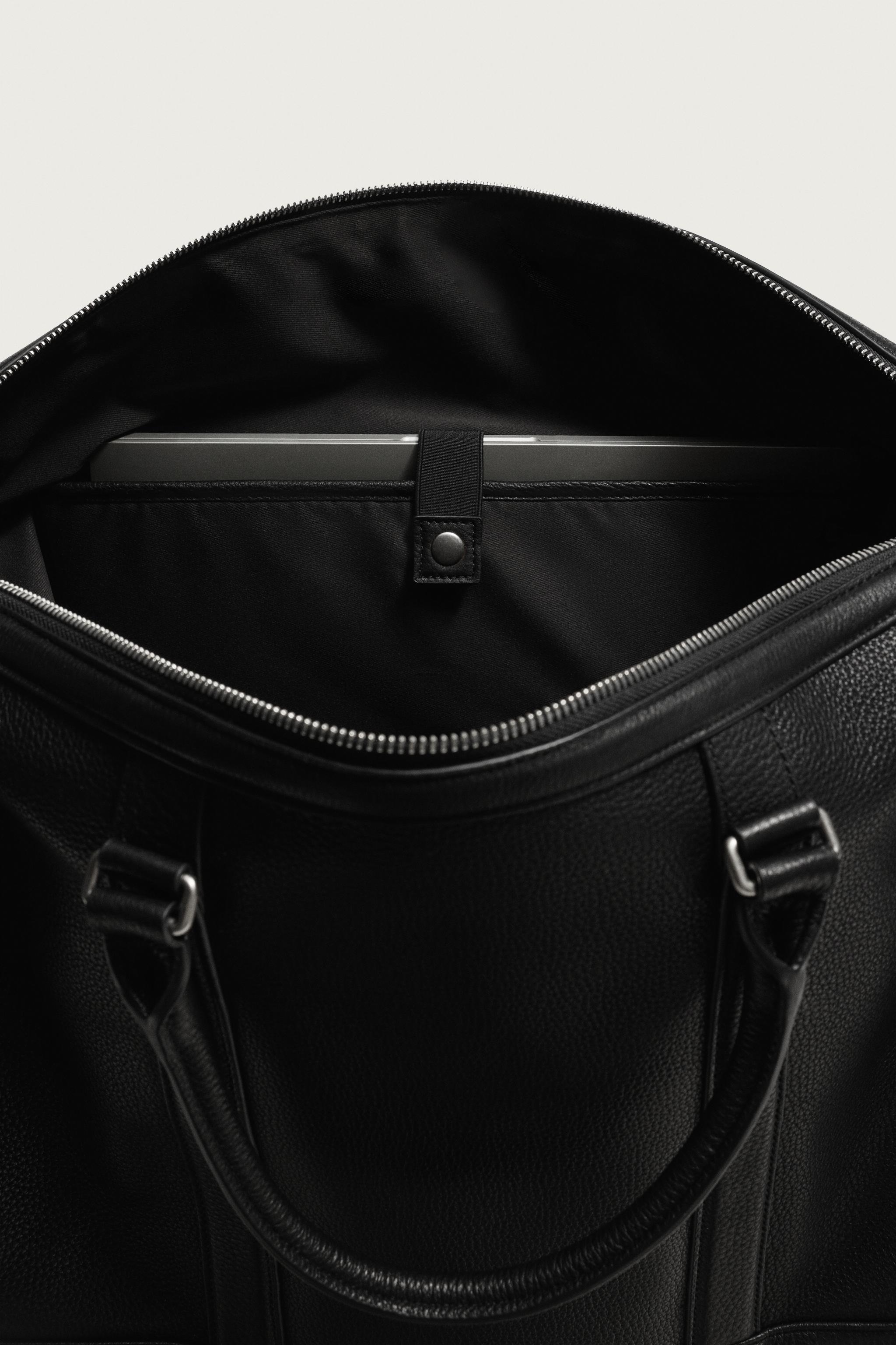 LEATHER TRAVEL BAG - Black | ZARA India