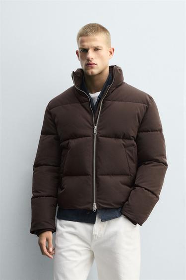 СТЕГАНАЯ КУРТКА СВОБОДНОГО КРОЯ WATER REPELLENT — ШОКОЛАДНЫЙ от Zara