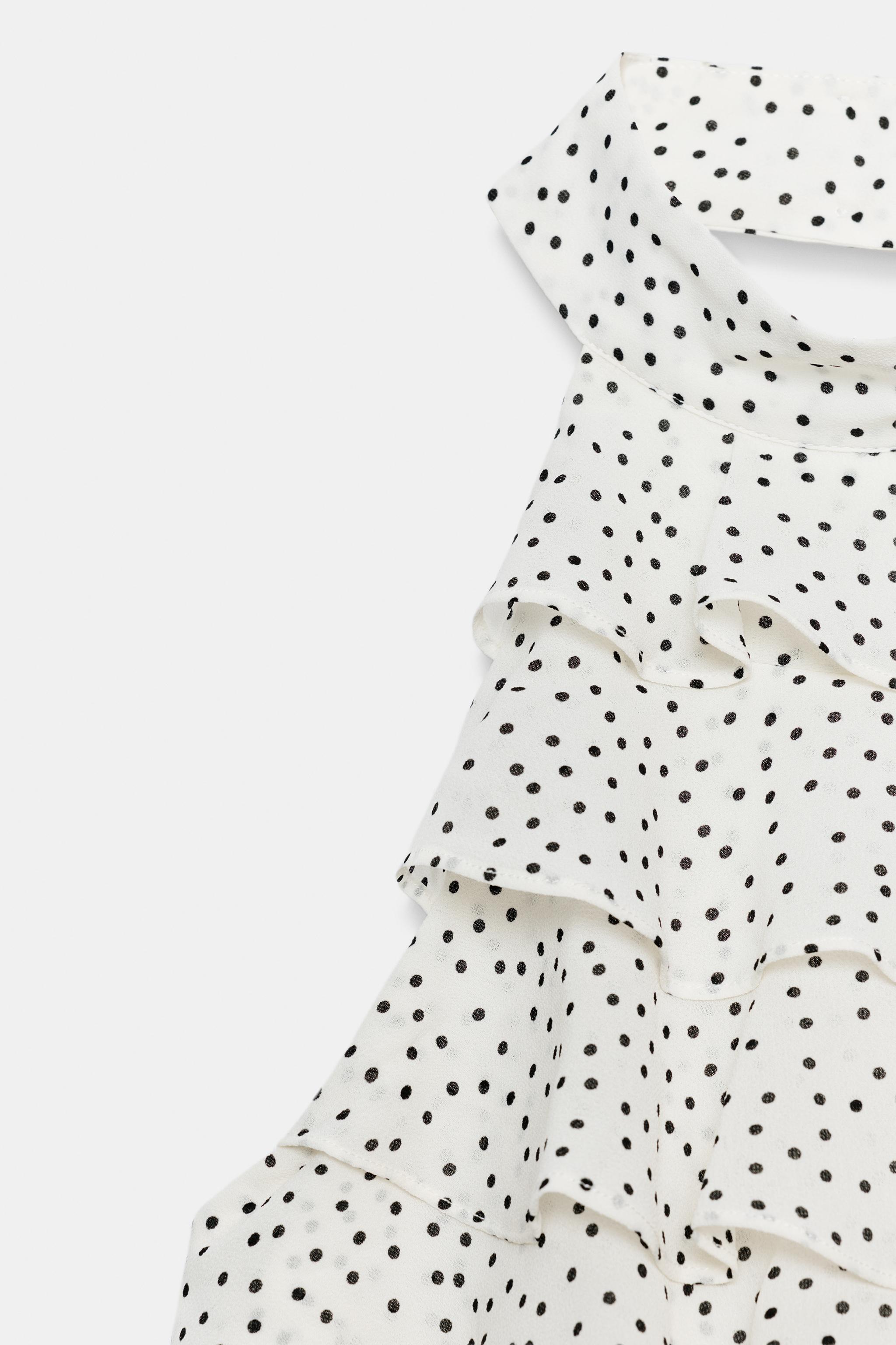 POLKA DOT GEORGETTE HALTER TOP