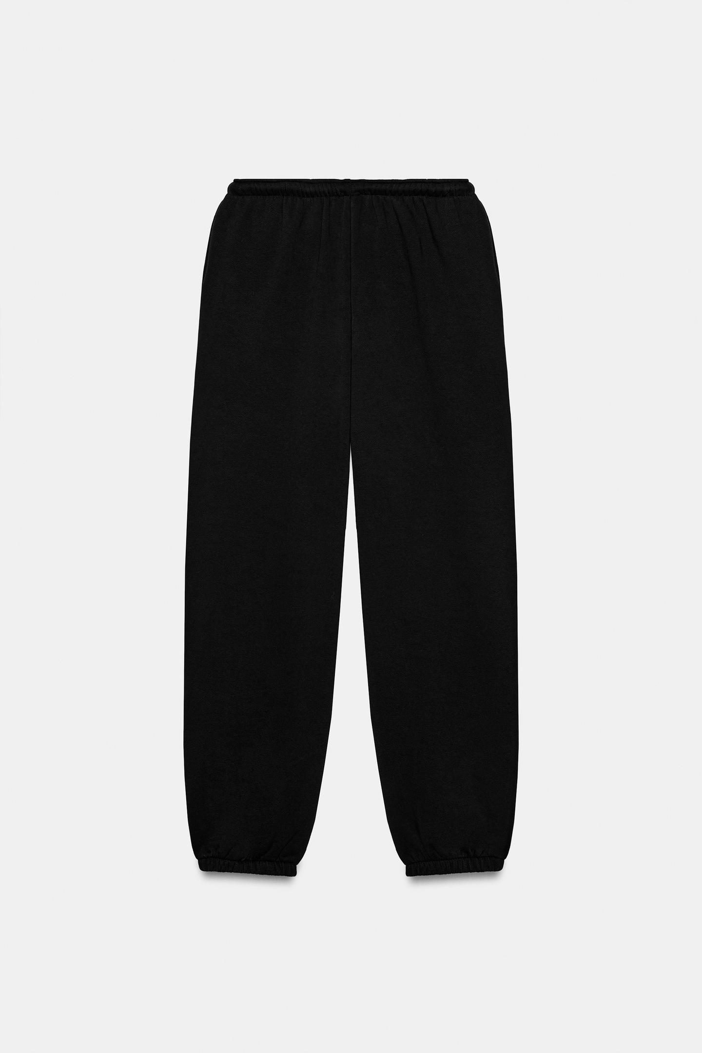 Женские брюки Zara Fleece Jogger, цвет: Чёрный — фото 6