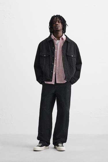 Zara WASHED CARPENTER PANTS - Black - Image 0