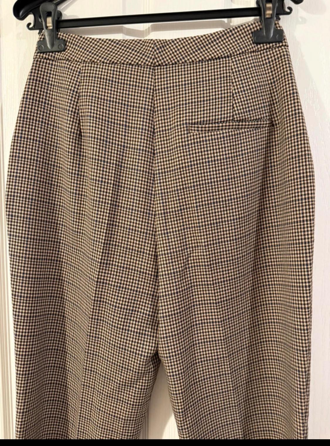 CHECKED FLARED TROUSERS - Image 5