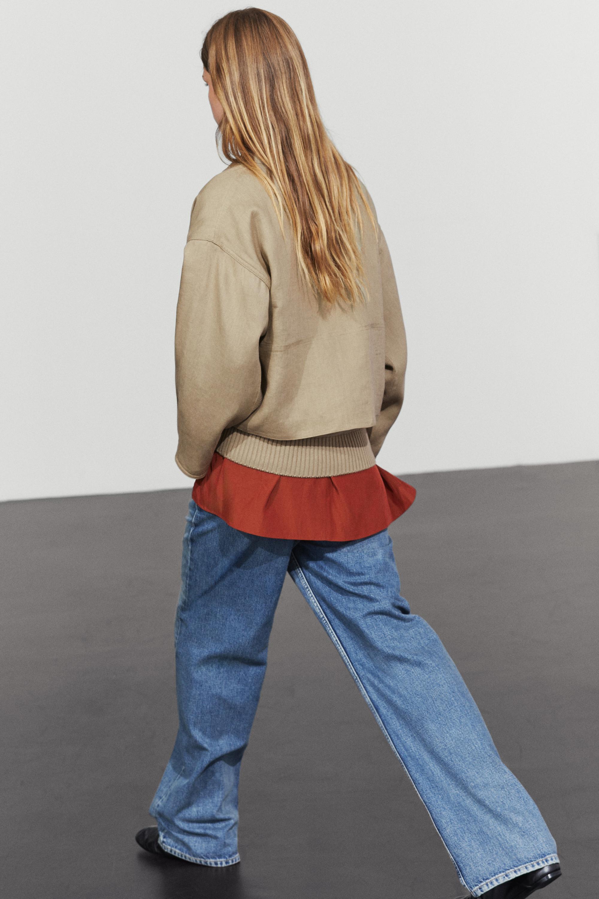 Cotton linen blend cardigan with pockets