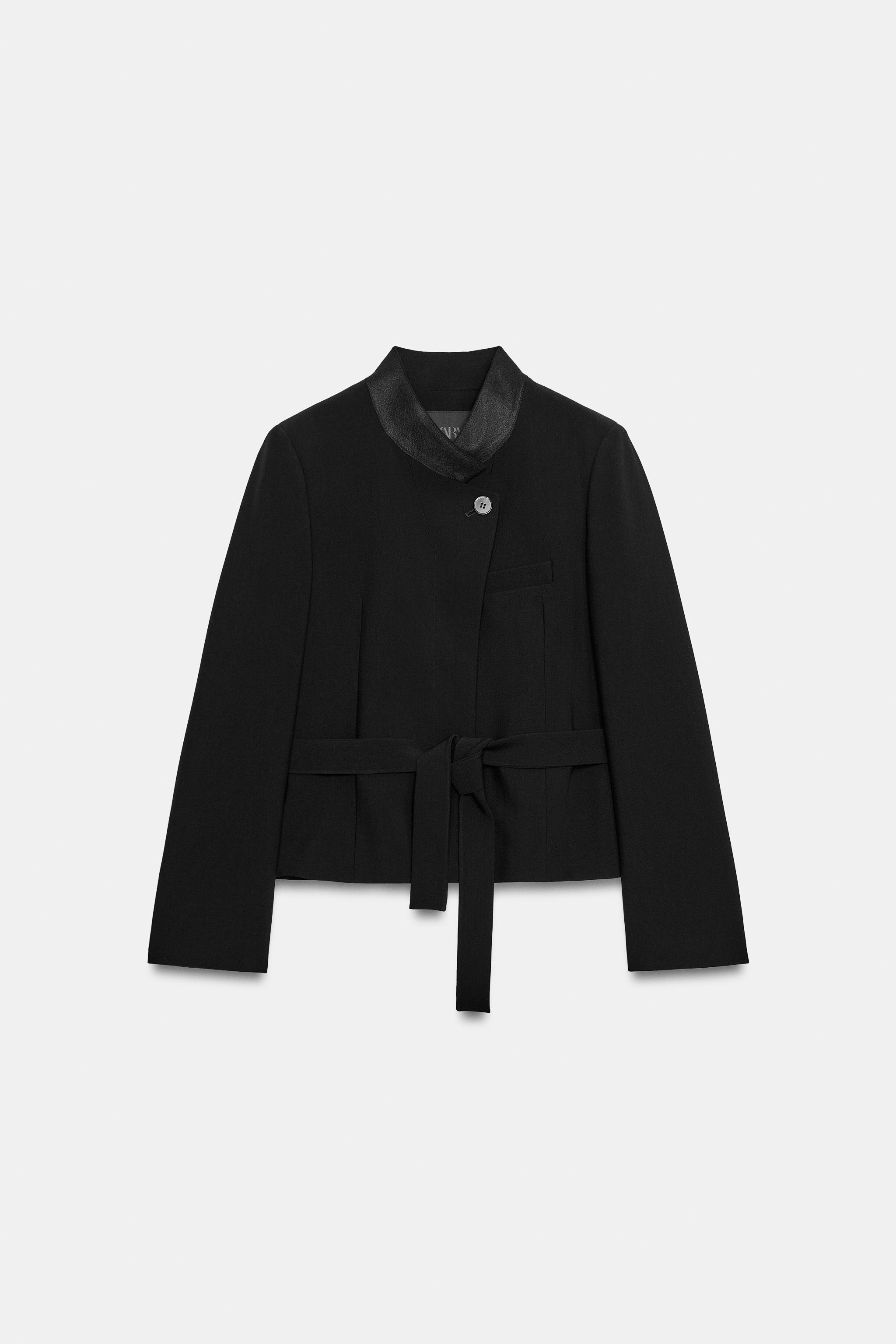 BLAZER À RAYURES COL COMBINÉ CEINTURE ZW COLLECTION