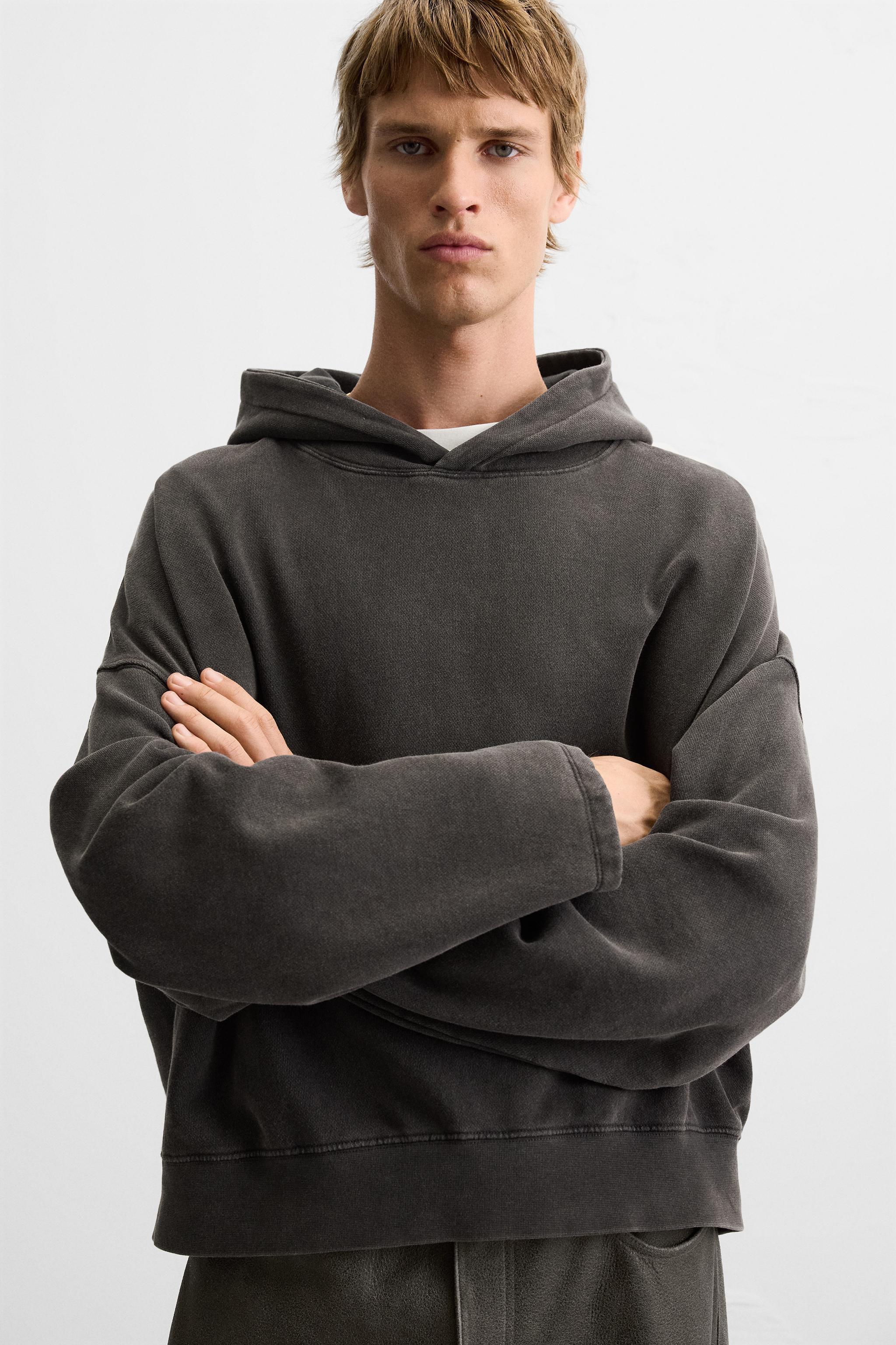 ՞_ .̫ _՞♡ PRINTED HOODIE - Dark anthracite | ZARA United States