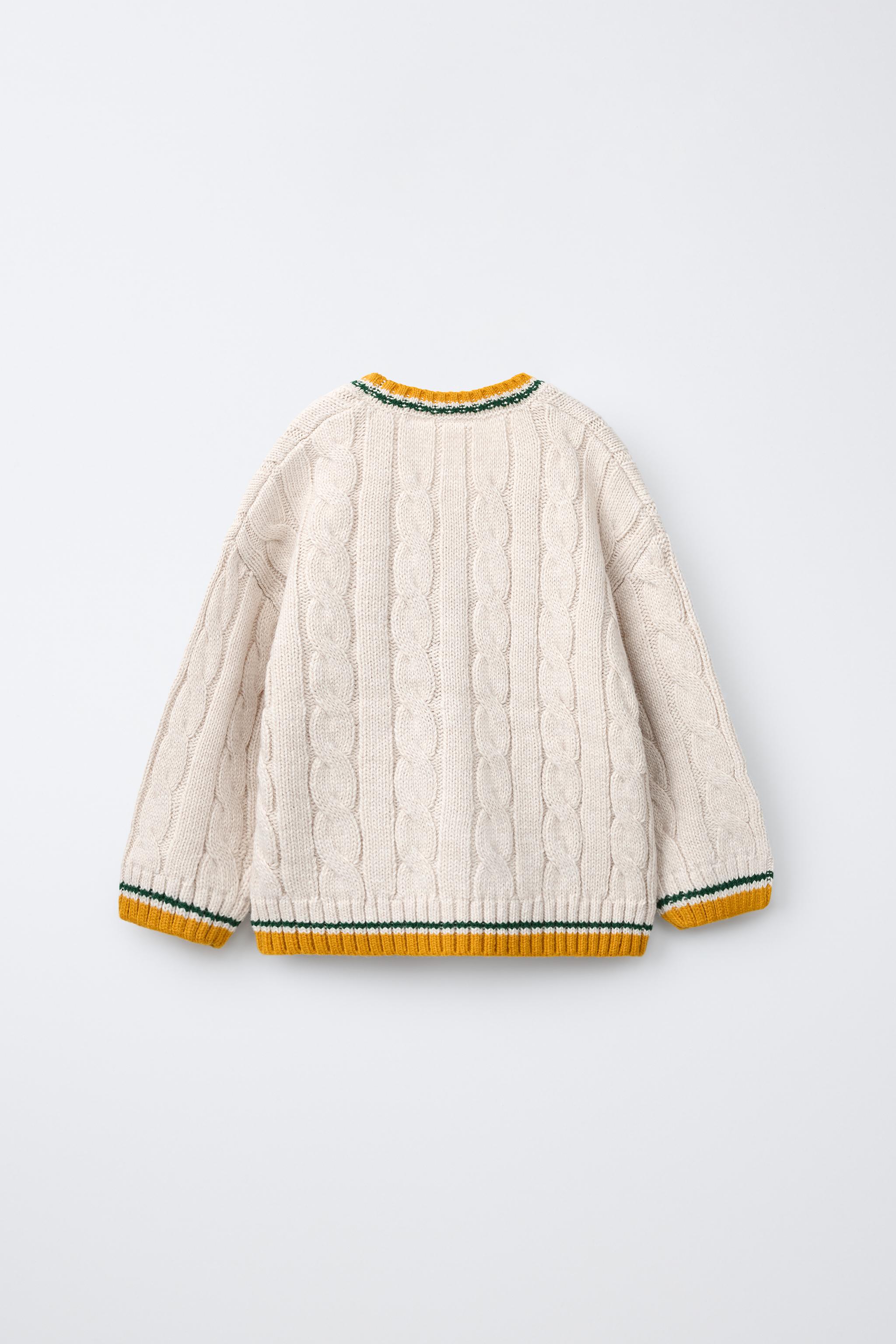 CARDIGAN CABLE-KNIT VARSITY