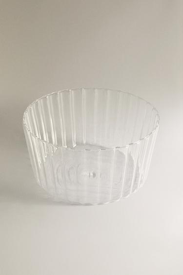 WAVE BOROSILICATE GLASS SALAD BOWL — Transparent 2