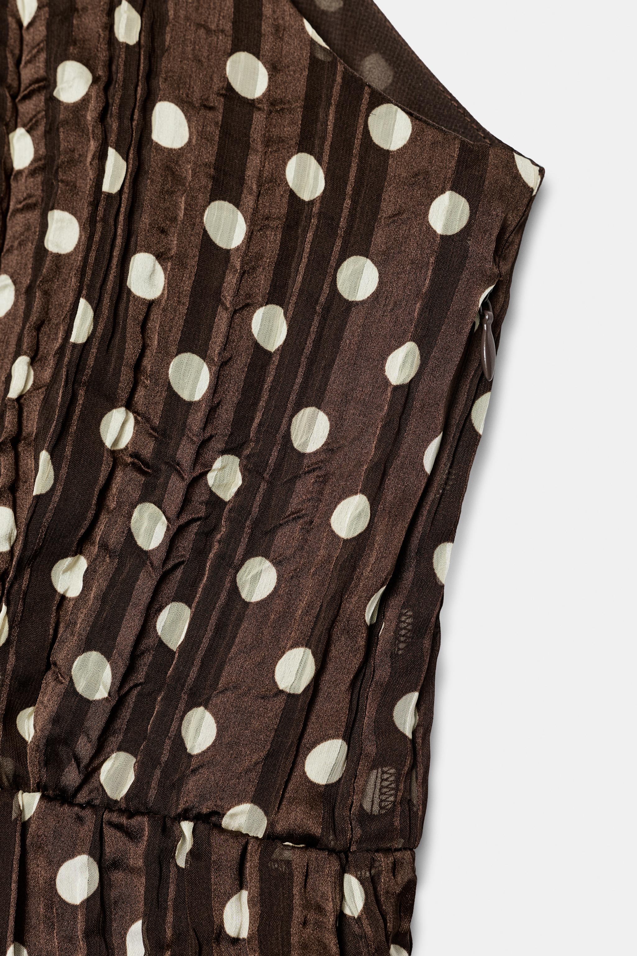 Женские платья Zara TIED POLKA DOT MIDI DRESS — фото 10