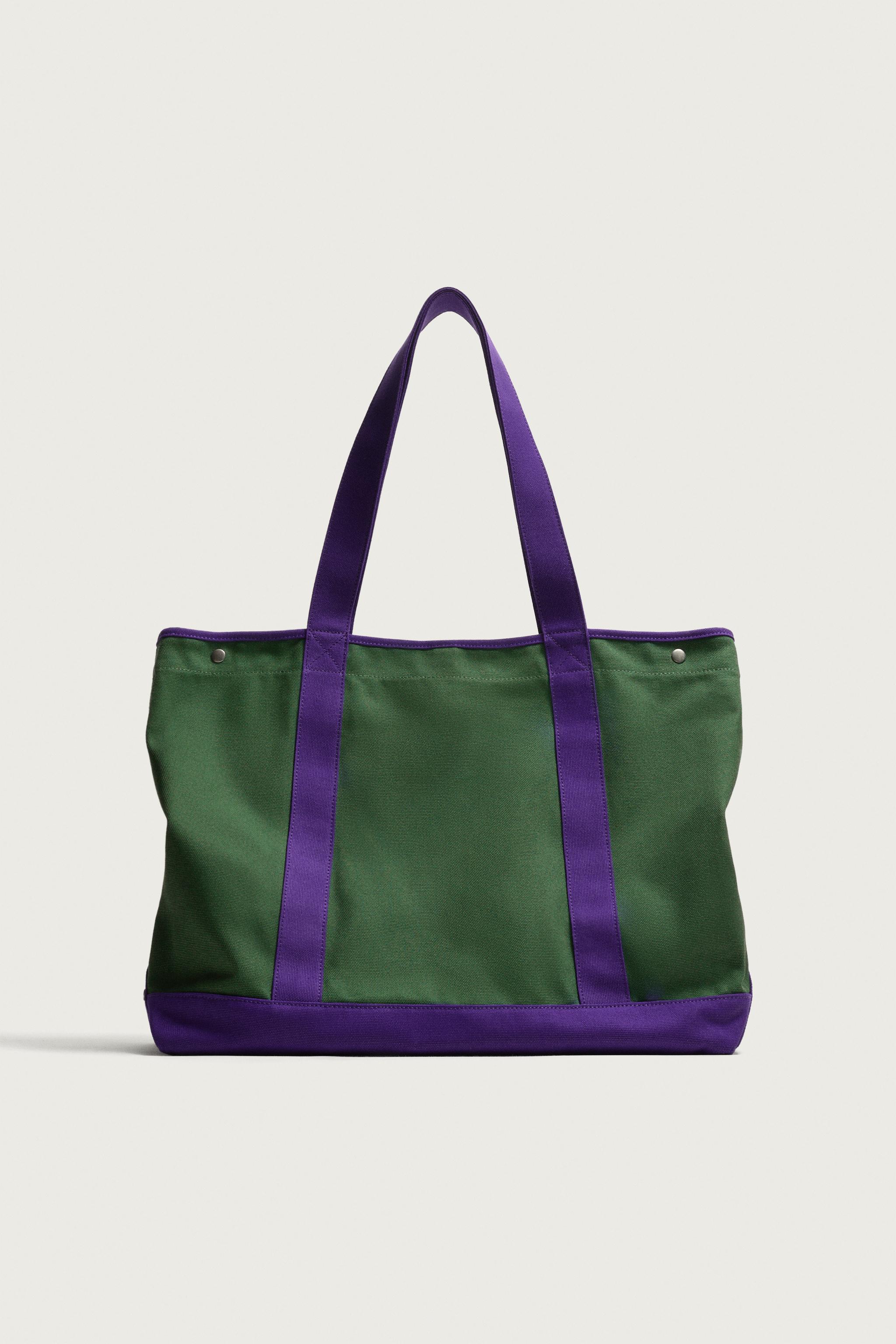 FABRIC SHOPPER BAG — Multi-color
