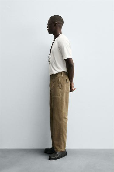 PANTALON REGULAR FIT POCHES - Marron de Zara - Image 3