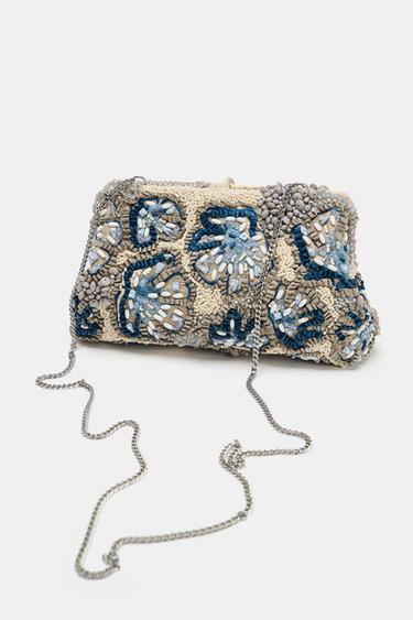 BEADED CLUTCH - Blue by Zara