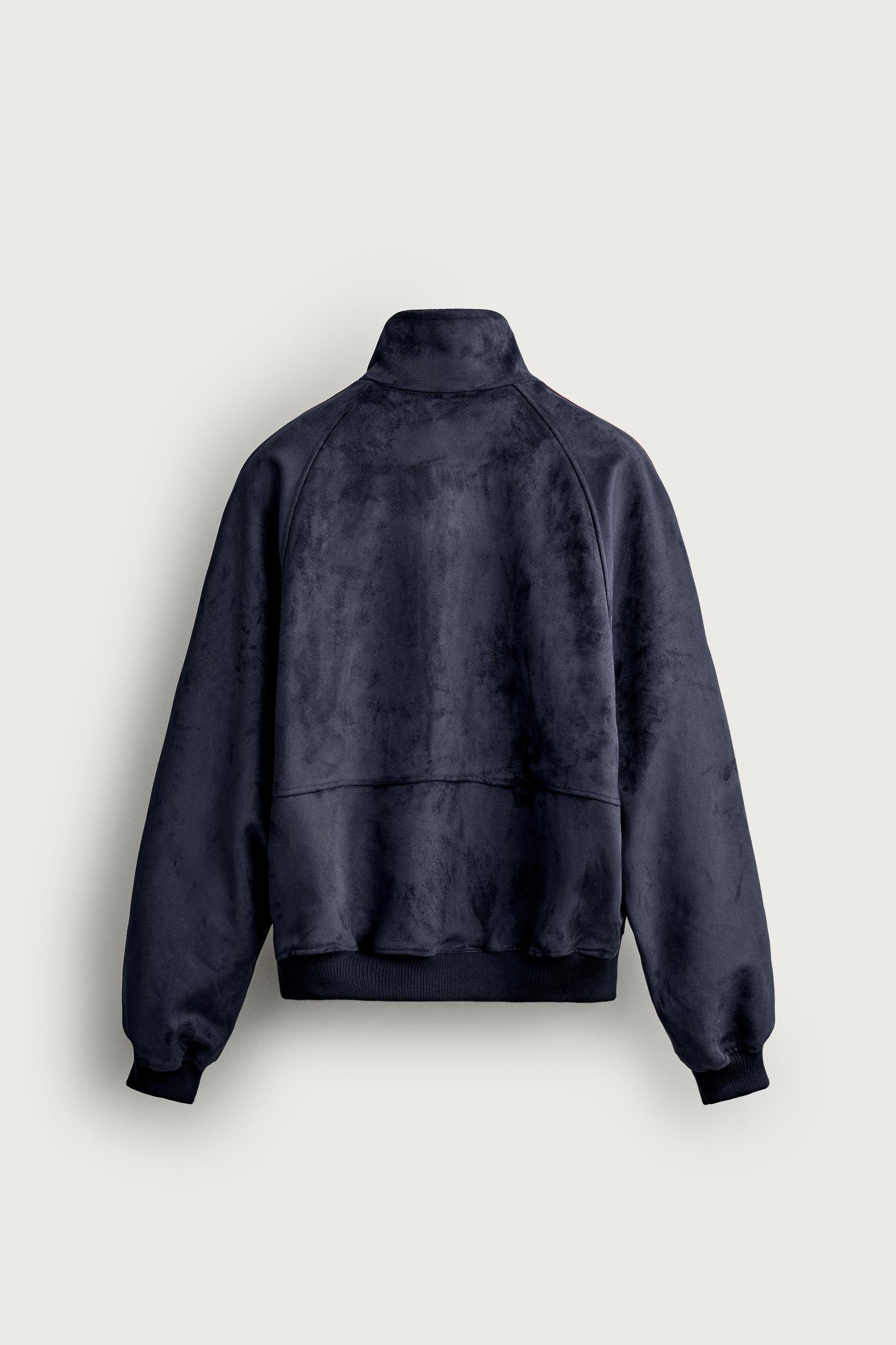 BLOUSON EFFET DAIM COLORIS CONTRASTE