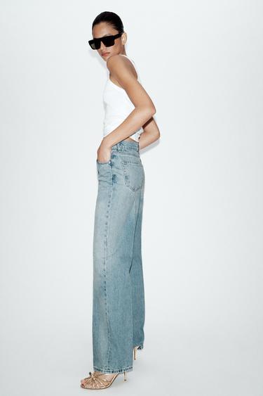 Z1975 STRAIGHT HIGH-WAIST JEANS - Light blue by Zara
