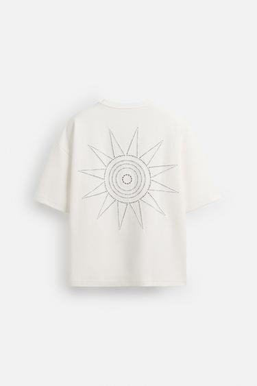 RAISED PRINT SWEATSHIRT - White by Zara - Image 6