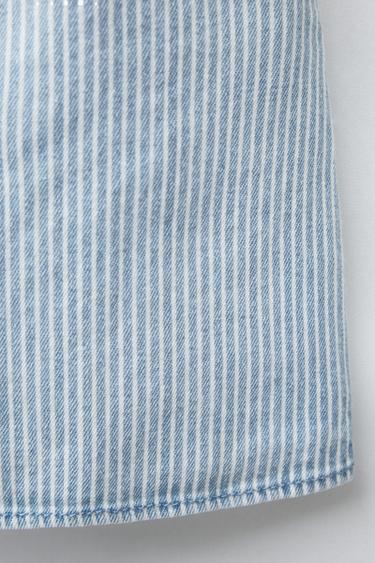 STRIPED TWILL DRESS - Ecru / Blue by Zara - Image 3